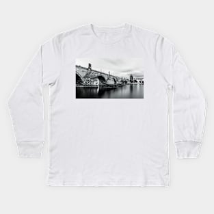 Charles Bridge under long exposure Kids Long Sleeve T-Shirt